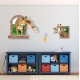 Sticker decorativ, fereastra cu 2 girafe 130 cm, 60STK