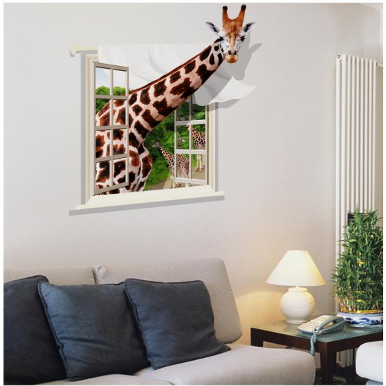 Sticker decorativ, fereastra cu girafa 79 cm, 58STK Sticker decorativ, fereastra cu girafa 79 cm, 58STK