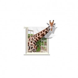 Sticker decorativ, fereastra cu girafa 79 cm, 58STK