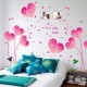 Sticker  decorativ,  flori roz in forma de inima cu 2 rame foto, 185 cm, 92STK