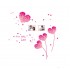 Sticker  decorativ,  flori roz in forma de inima cu 2 rame foto, 185 cm, 92STK