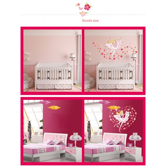 Sticker decorativ,  girls, flowers 155 cm, 64STK