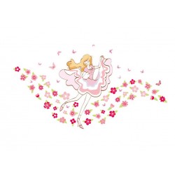 Sticker decorativ,  girls, flowers 155 cm, 64STK