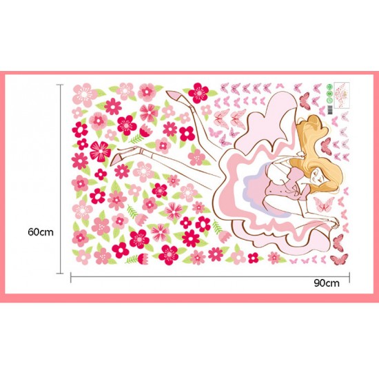 Sticker decorativ,  girls, flowers 155 cm, 64STK