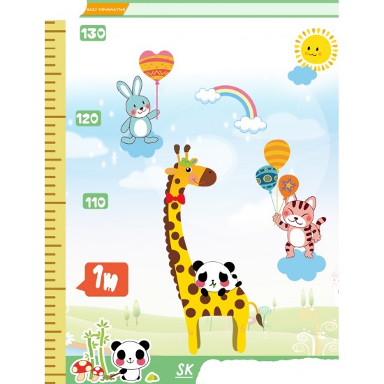 Sticker decorativ, masuratoare cu animalute 150 cm, 77STK Sticker decorativ, masuratoare cu animalute 150 cm, 77STK