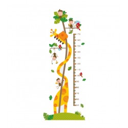 Sticker decorativ, masuratoare cu  girafa si maimutele 160 cm, 61STK