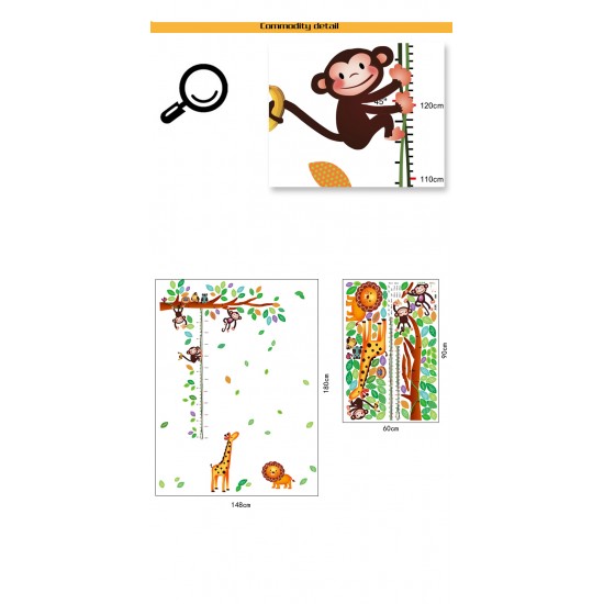 Sticker decorativ, masuratoare cu  maimutele 180 cm, 69STK