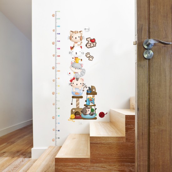 Sticker decorativ, masuratoare cu pisicute 180 cm, 80STK