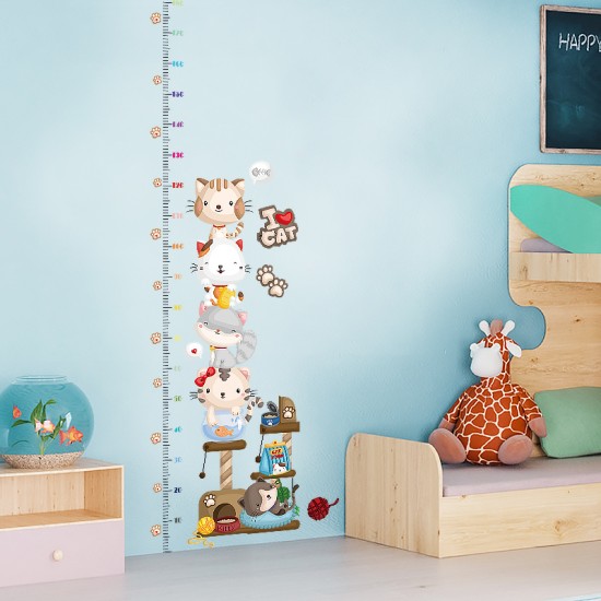 Sticker decorativ, masuratoare cu pisicute 180 cm, 80STK