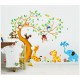 Sticker decorativ, pomul  cu animalute  197 cm, 111STK