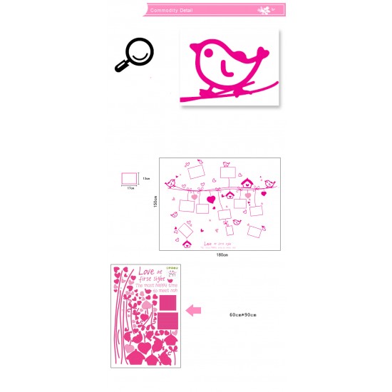 Sticker decorativ, sarma intinsa cu 9 rame foto 180 cm, 117STK