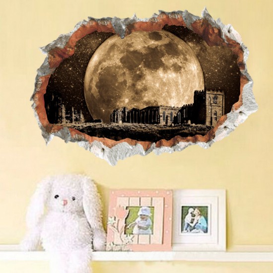 Sticker decorativ, Gaura in perete, privire spre luna 85 cm, 146STK-1