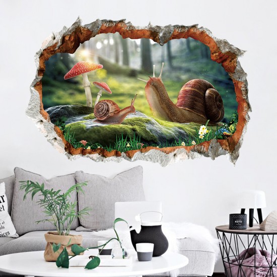 Sticker decorativ, Gaura in perete, privire spre padure 85 cm, 153STK-1