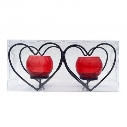 Suport lumanari  in forma de inima cu 2 boluri, 1065E1