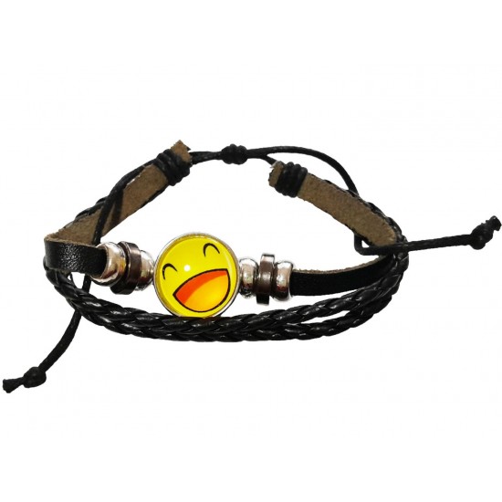Bratara din piele ecologica, Emoticon, 117BJ