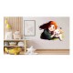 Sticker decorativ, Fetita si Catelul, Portocaliu, 69 cm, 1294STK-2