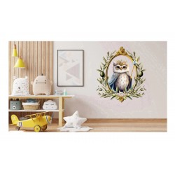 Sticker decorativ, Bufnita, Albastru, 72 cm, 1295STK-2