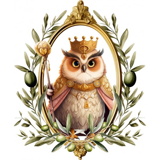 Sticker decorativ, Bufnita, Portocaliu, 72 cm, 1295STK-3