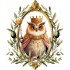 Sticker decorativ, Bufnita, Portocaliu, 72 cm, 1295STK-3