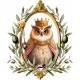 Sticker decorativ, Bufnita, Portocaliu, 72 cm, 1295STK-3