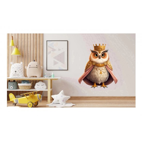 Sticker decorativ, Bufnita, Portocaliu, 70 cm, 1295STK-5