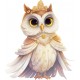 Sticker decorativ, Bufnita, Portocaliu, 67 cm, 1295STK-6