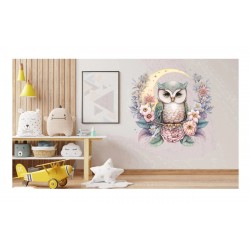 Sticker decorativ, Bufnita, Multicolor, 62 cm, 1296STK