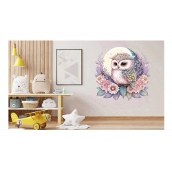Sticker decorativ, Bufnita, Multicolor, 60 cm, 1296STK-2