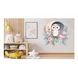 Sticker decorativ, Bufnita, Multicolor, 60 cm, 1296STK-3