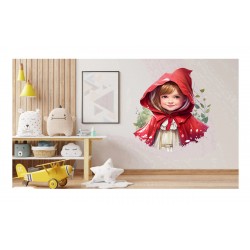 Sticker decorativ, Scufita Rosie, Rosu, 66 cm, 1298STK