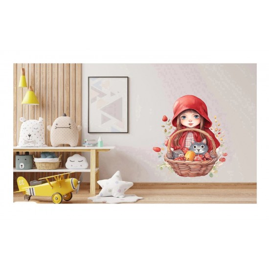 Sticker decorativ, Scufita Rosie, Rosu, 73 cm, 1298STK-4