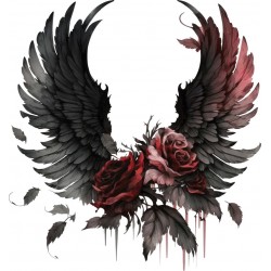 Sticker decorativ, Aripi, Negru, 61 cm, 1303STK-1