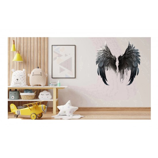 Sticker decorativ, Aripi, Negru, 60 cm, 1303STK-2