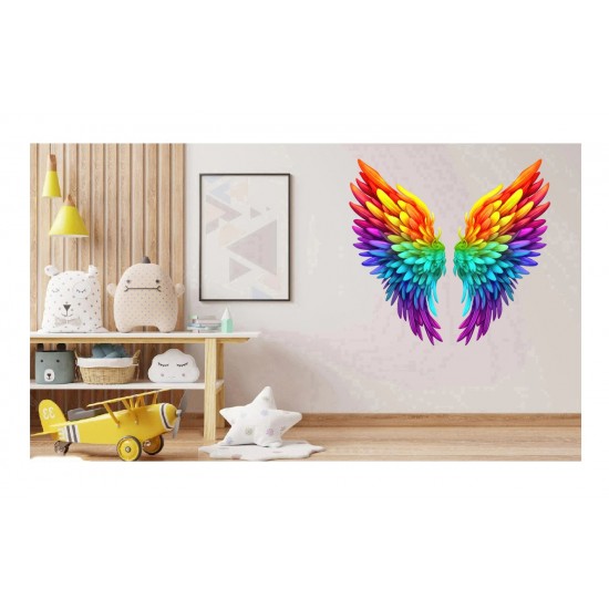 Sticker decorativ, Aripi, Portocaliu, 60 cm, 1303STK-5