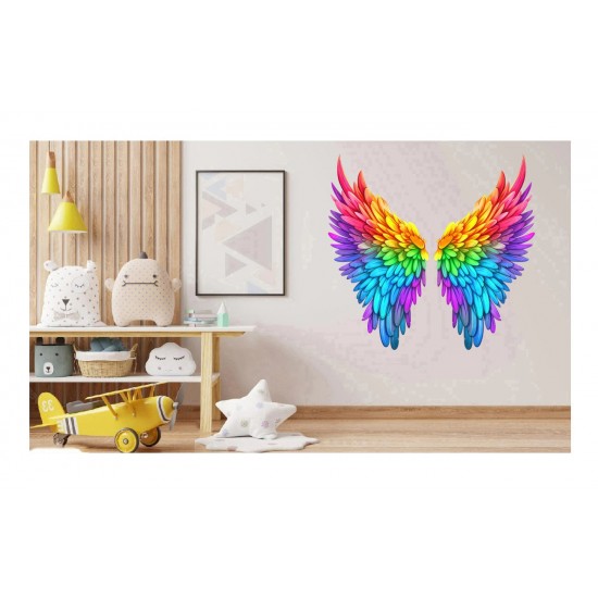 Sticker decorativ, Aripi, Mov, 60 cm, 1303STK-7