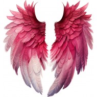 Sticker decorativ,  Aripi, Roz, 62 cm, 1303STK-8