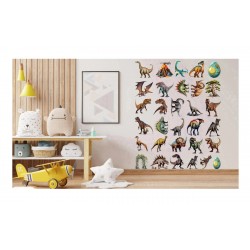 Sticker decorativ Dinozauri, Waterproof 90x60 cm, 1305STK-1