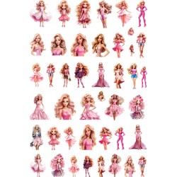 Sticker decorativ Papusa Barbie, Waterproof 90x60 cm, 1305STK-2