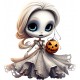 Sticker decorativ, Halloween, Waterproof, Alb, 64 cm, 1306STK-14