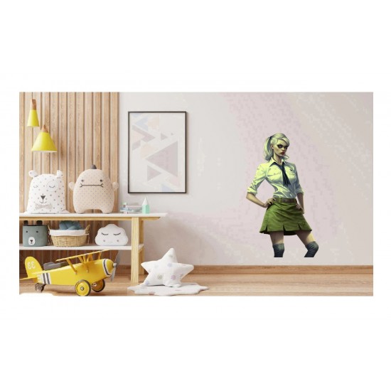 Sticker decorativ, Zombie, Waterproof, Verde, 90 cm, 1306STK-7