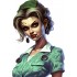 Sticker decorativ, Zombie, Waterproof, Verde, 87 cm, 1306STK-9