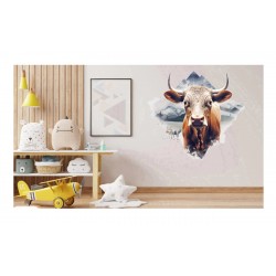 Sticker decorativ, Vacuta, Maro, 60 cm, 1307STK-3 Sticker decorativ, Vacuta, Maro, 60 cm, 1307STK-3