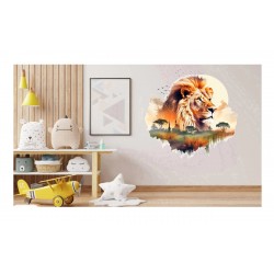 Sticker decorativ, Leu, Portocaliu, 62 cm, 1307STK-4