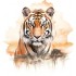 Sticker decorativ, Tigru, Portocaliu, 63 cm, 1307STK-7
