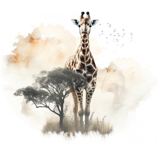 Sticker decorativ, Girafa, Maro, 70 cm, 1307STK-8