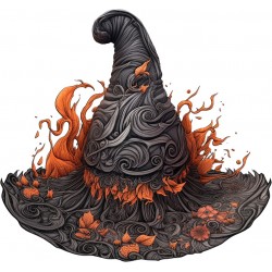 Sticker decorativ, Halloween- Palarie, Negru, 62 cm, 1308STK-2