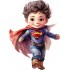 Sticker decorativ Baiat Supererou, Albastru, 81 cm, 1309STK-11