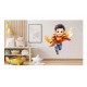 Sticker decorativ Baiat Supererou, Galben, 61 cm, 1309STK-12