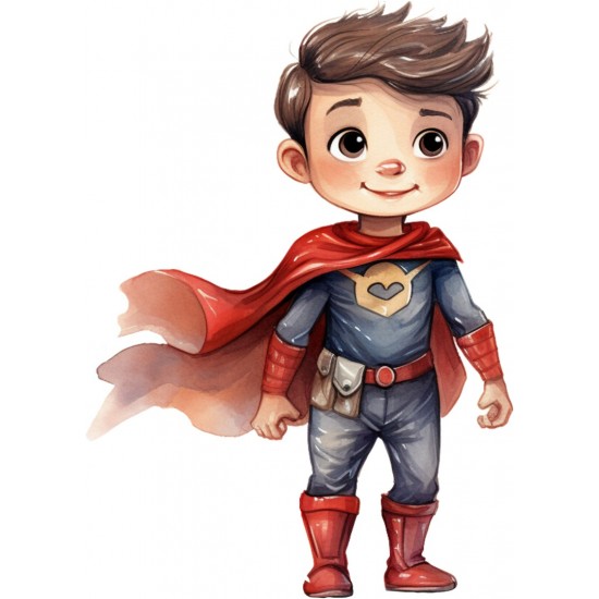 Sticker decorativ Baiat Supererou, Rosu, 83 cm, 1309STK-6