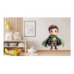 Sticker decorativ Baiat Supererou, Verde, 64 cm, 1309STK-9